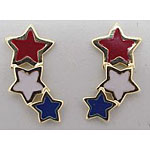 14k Gold Stars and Stripes Post Earrings